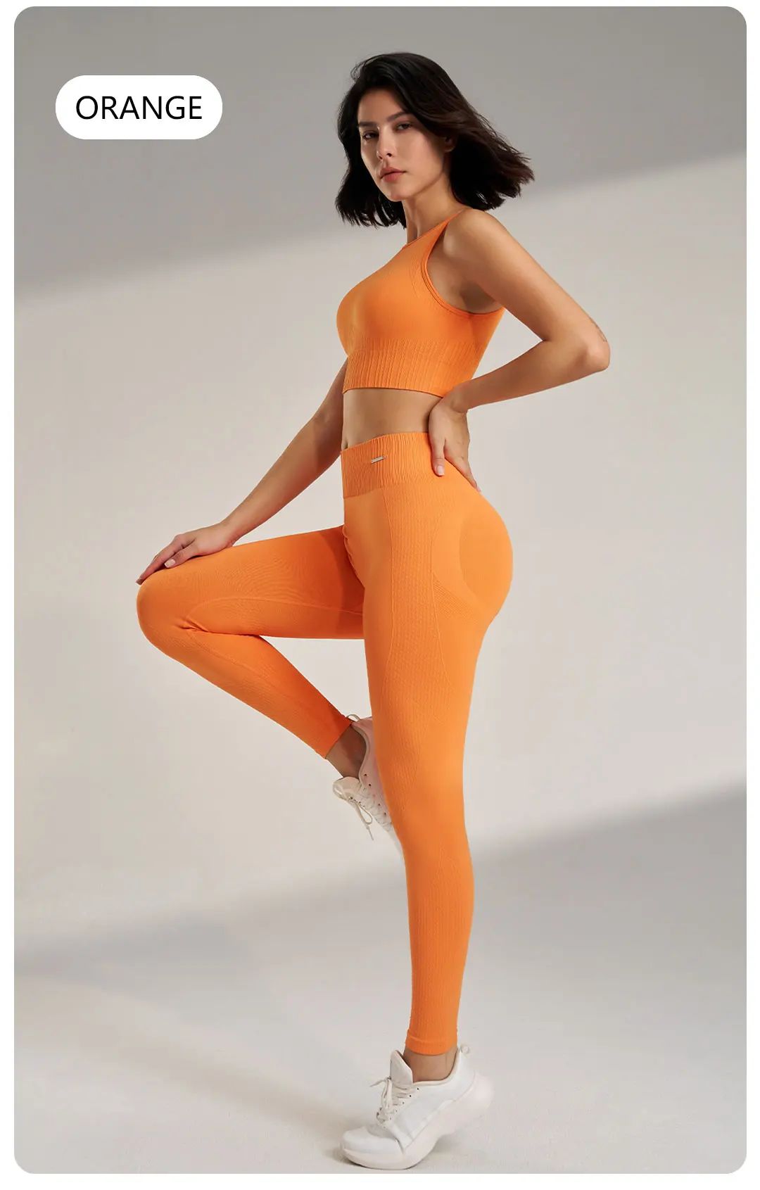 Women’s High-Waisted Yoga Set – Seamless Leggings & Top for Fitness