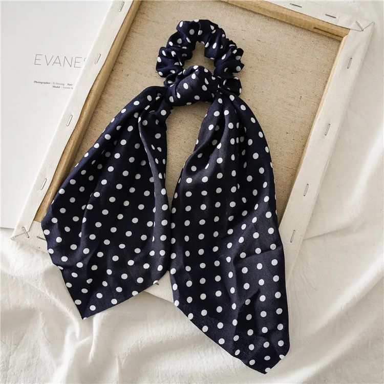 Leopard Print Bow Satin Hair Tie Scrunchies - Elastic Ponytail Band for Women & Girls