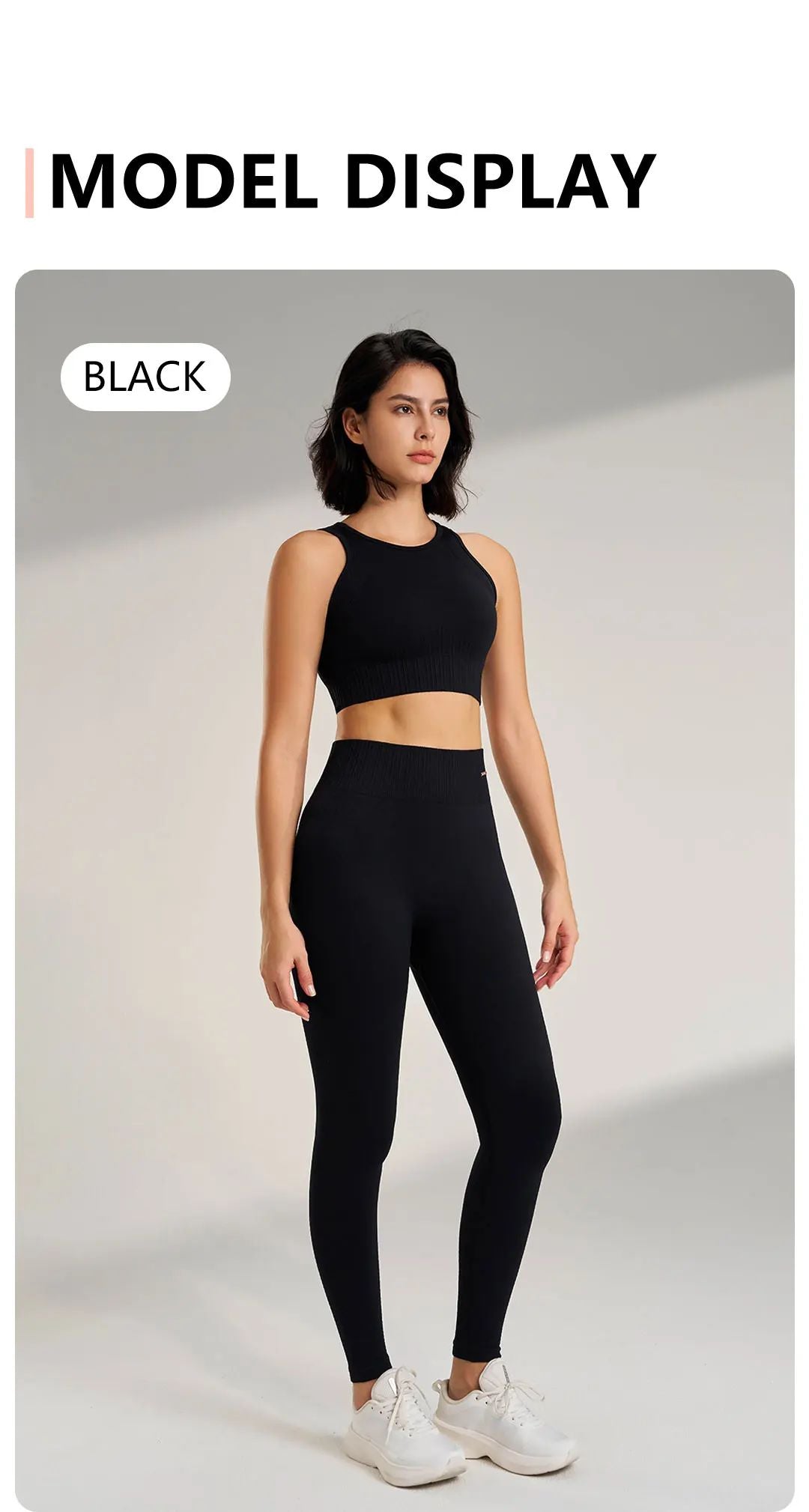 Women’s High-Waisted Yoga Set – Seamless Leggings & Top for Fitness