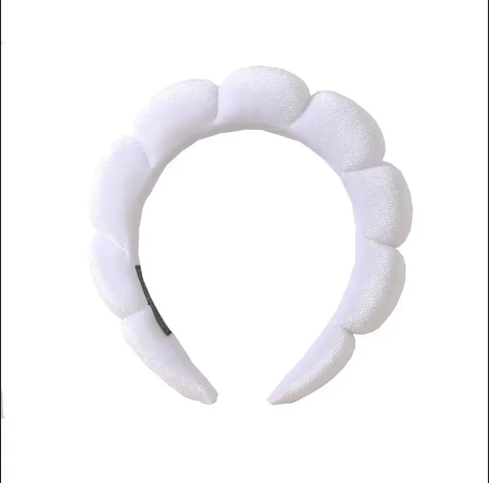 Fashion Sponge Headband for Women - Puffy Hair Band, Retro Terry Cloth Makeup Hair Accessory