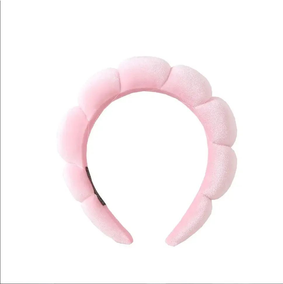 Fashion Sponge Headband for Women - Puffy Hair Band, Retro Terry Cloth Makeup Hair Accessory
