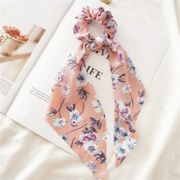 Leopard Print Bow Satin Hair Tie Scrunchies - Elastic Ponytail Band for Women & Girls