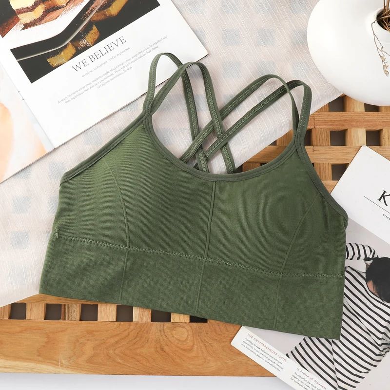 Sexy Back Cross Strap Sports Bra - Push-Up, Breathable, Soft Yoga Top
