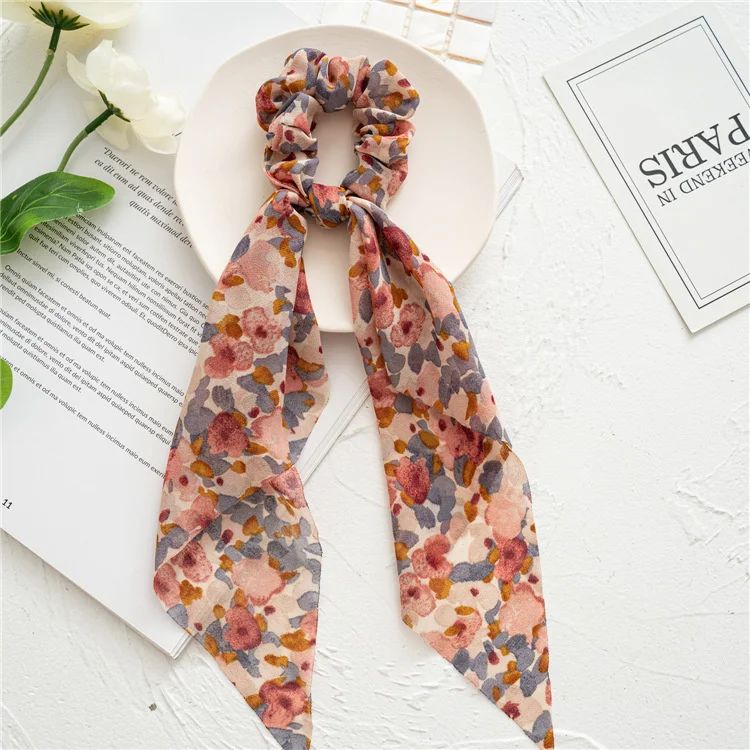 Leopard Print Bow Satin Hair Tie Scrunchies - Elastic Ponytail Band for Women & Girls