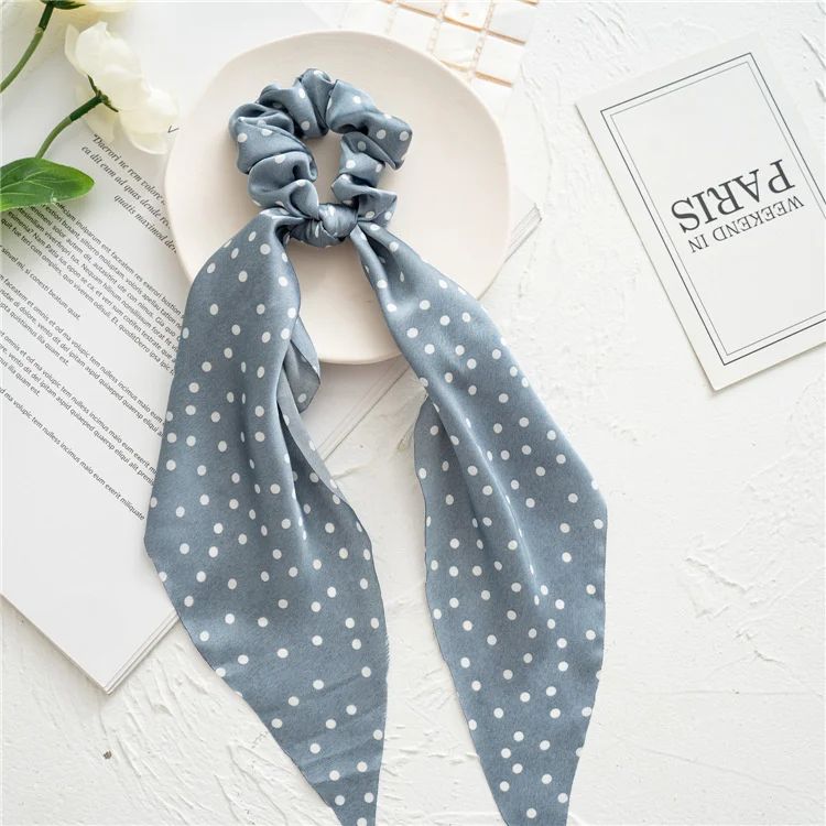 Leopard Print Bow Satin Hair Tie Scrunchies - Elastic Ponytail Band for Women & Girls