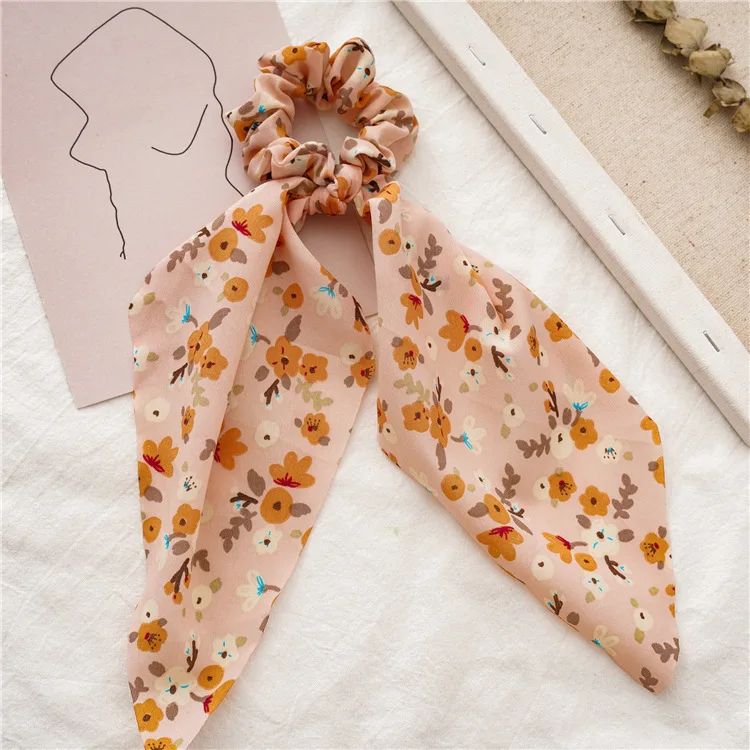 Leopard Print Bow Satin Hair Tie Scrunchies - Elastic Ponytail Band for Women & Girls