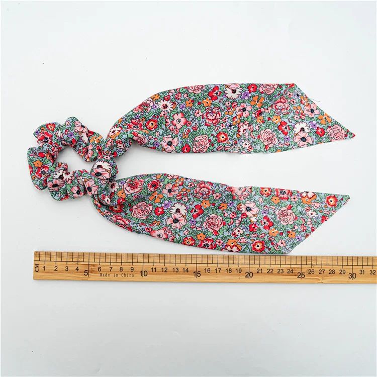 Leopard Print Bow Satin Hair Tie Scrunchies - Elastic Ponytail Band for Women & Girls