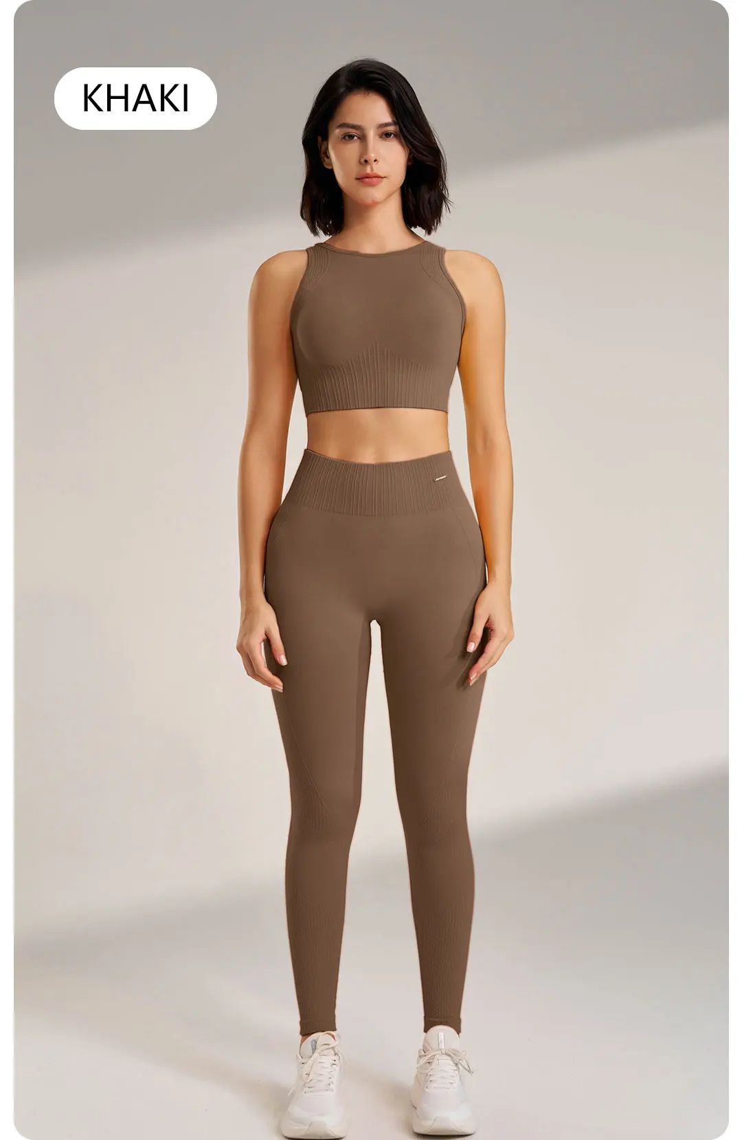Women’s High-Waisted Yoga Set – Seamless Leggings & Top for Fitness