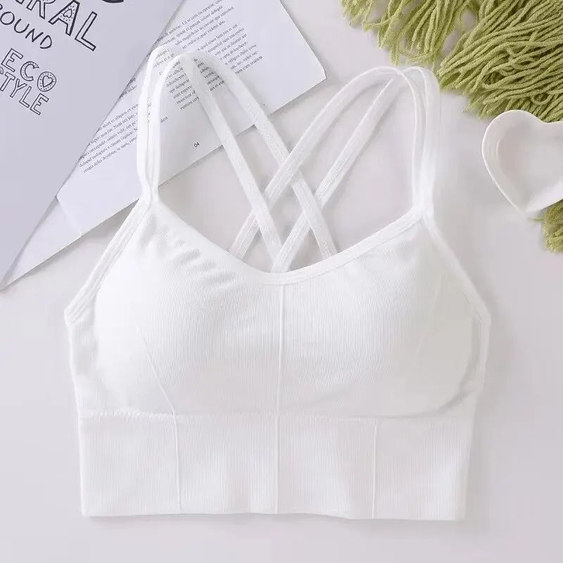 Sexy Back Cross Strap Sports Bra - Push-Up, Breathable, Soft Yoga Top