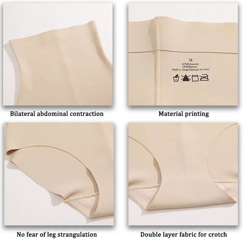 High Waist Tight Belly Ice Silk Underwear for Women - Seamless Postpartum Shaping Pants