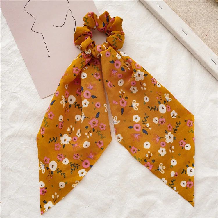 Leopard Print Bow Satin Hair Tie Scrunchies - Elastic Ponytail Band for Women & Girls