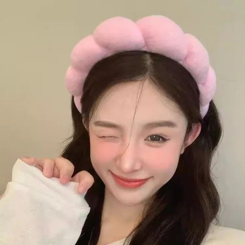 Fashion Sponge Headband for Women - Puffy Hair Band, Retro Terry Cloth Makeup Hair Accessory