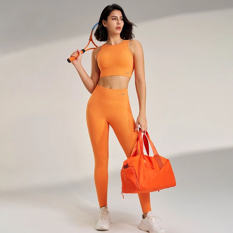 Women’s High-Waisted Yoga Set – Seamless Leggings & Top for Fitness