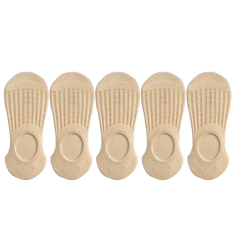 Women’s Summer Invisible No-Show Socks - Lace Breathable Cotton Boat Socks with Non-Slip Silicone