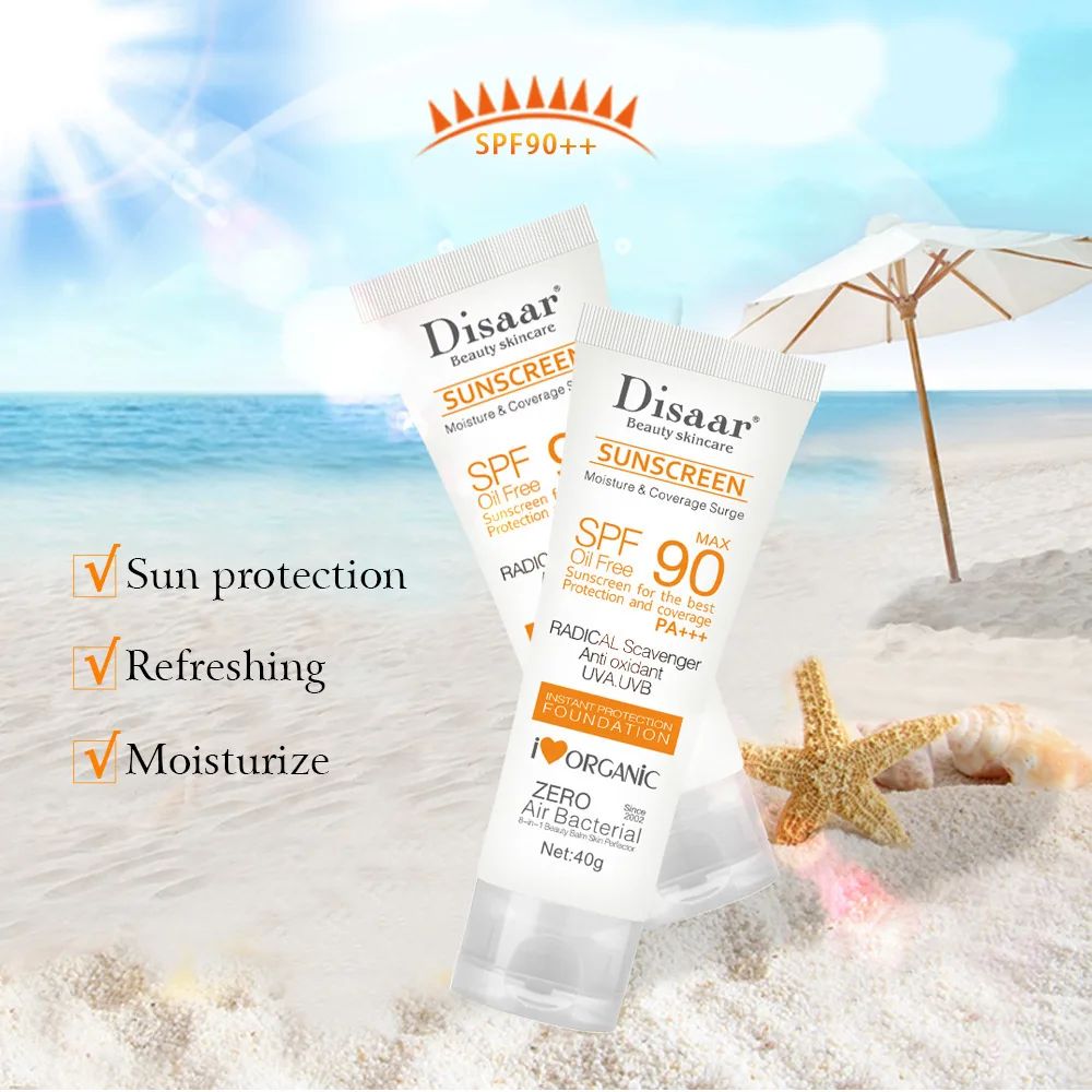 Disaar Sunscreen Cream SPF 90 - UV Protection, Moisturizing Sunblock for Face & Body