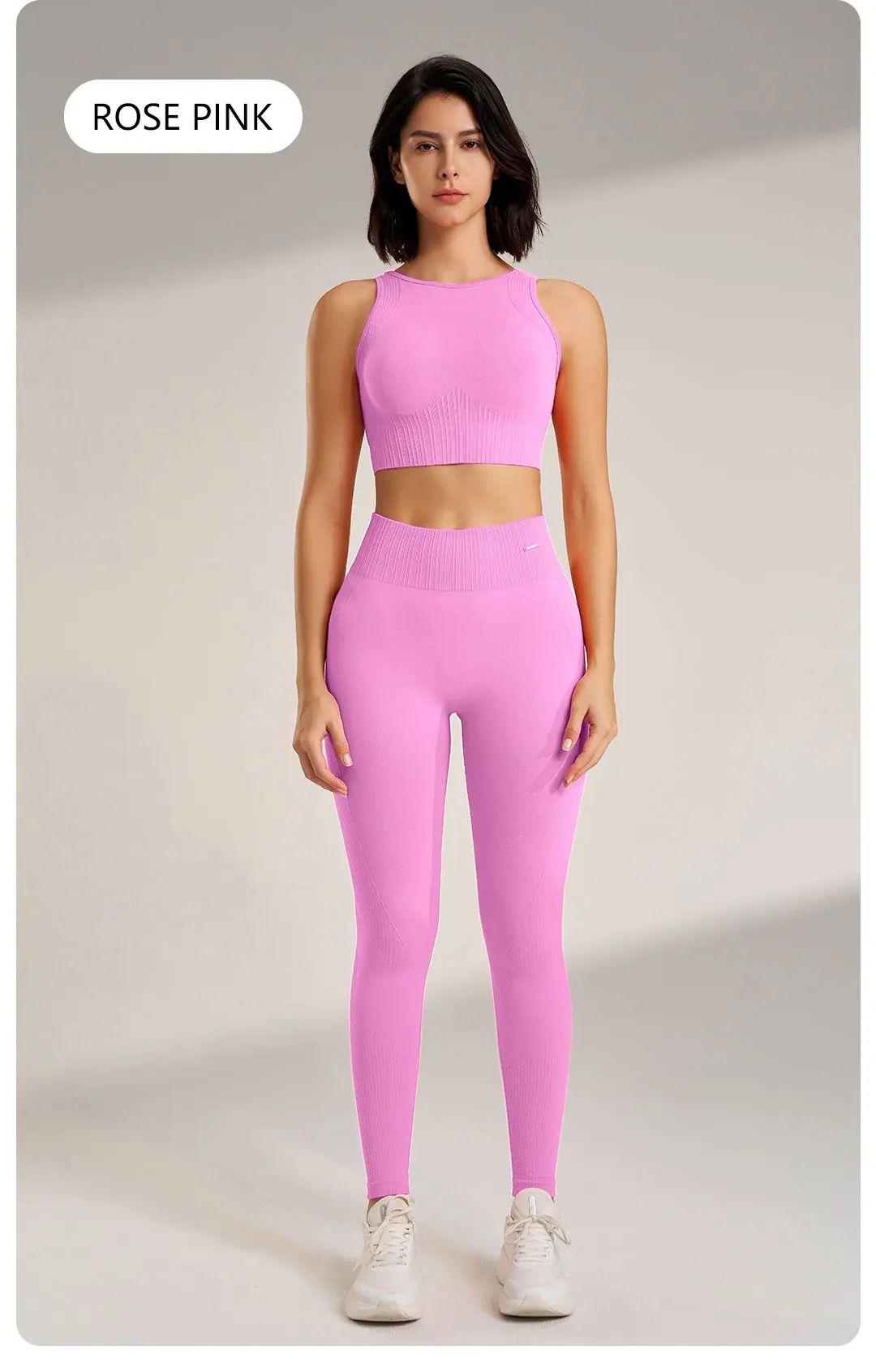 Women’s High-Waisted Yoga Set – Seamless Leggings & Top for Fitness