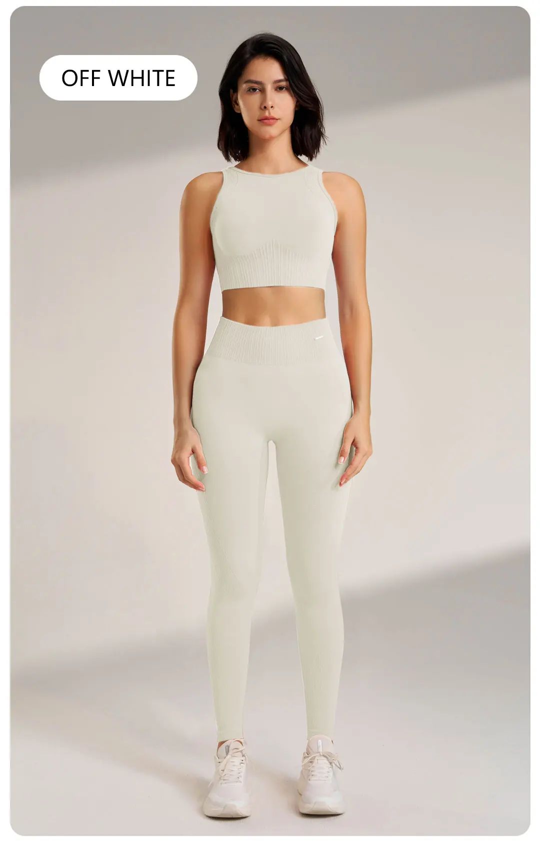 Women’s High-Waisted Yoga Set – Seamless Leggings & Top for Fitness