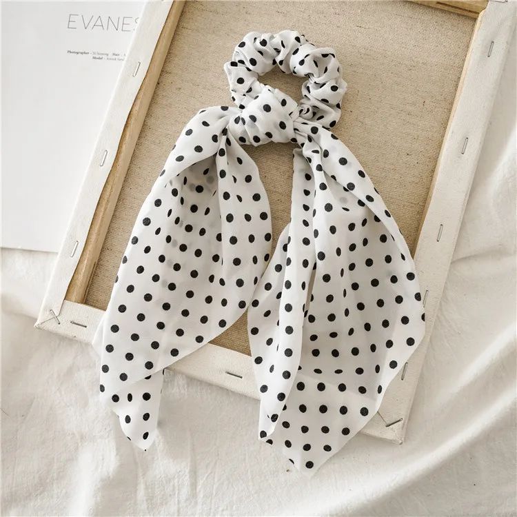 Leopard Print Bow Satin Hair Tie Scrunchies - Elastic Ponytail Band for Women & Girls