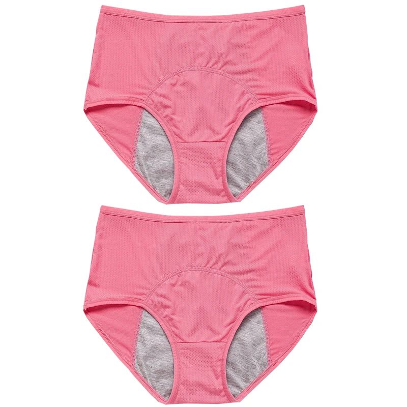 2PCS Leak-Proof Menstrual Panties – Mid Waist Ice Silk Period Underwear