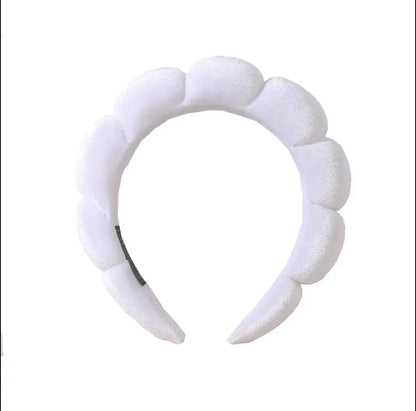 Fashion Sponge Headband for Women - Puffy Hair Band, Retro Terry Cloth Makeup Hair Accessory