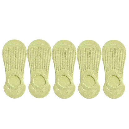Women’s Summer Invisible No-Show Socks - Lace Breathable Cotton Boat Socks with Non-Slip Silicone