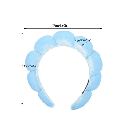 Fashion Sponge Headband for Women - Puffy Hair Band, Retro Terry Cloth Makeup Hair Accessory