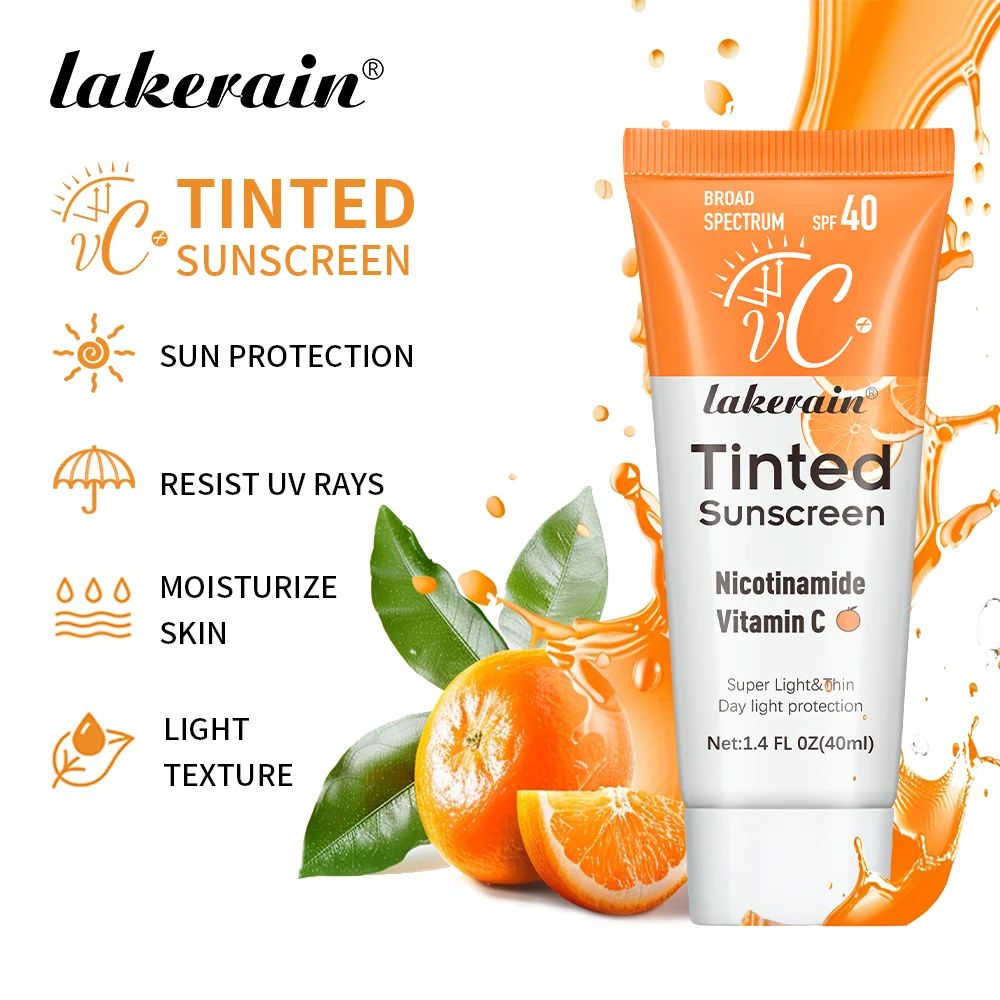 SPF 40 Tinted Moisturizing Sunscreen Cream - UV Protection, Anti-Aging Makeup Base