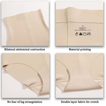 High Waist Tight Belly Ice Silk Underwear for Women - Seamless Postpartum Shaping Pants