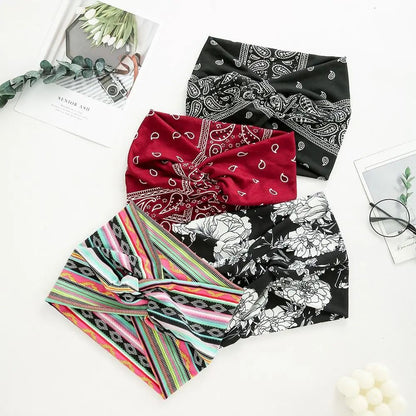 Extra Large Thick Twisted Headband for Women - Wide Turban Workout & Head Wrap
