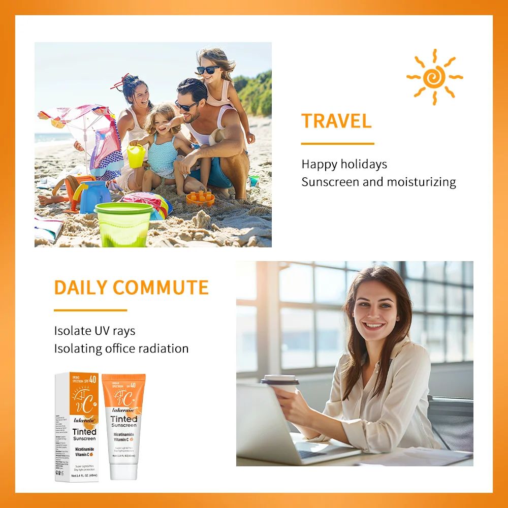 SPF 40 Tinted Moisturizing Sunscreen Cream - UV Protection, Anti-Aging Makeup Base