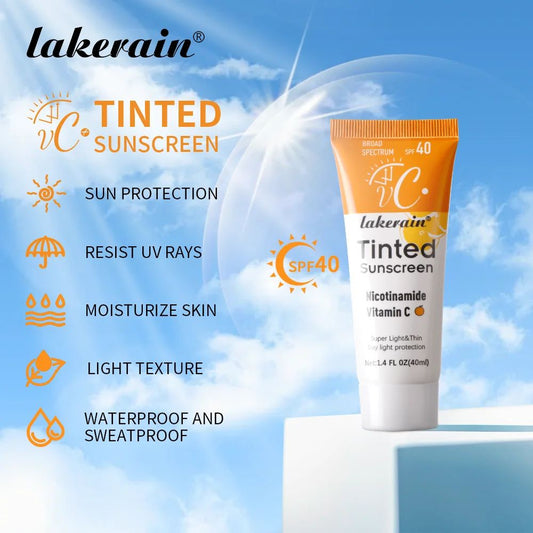 SPF 40 Tinted Moisturizing Sunscreen Cream - UV Protection, Anti-Aging Makeup Base