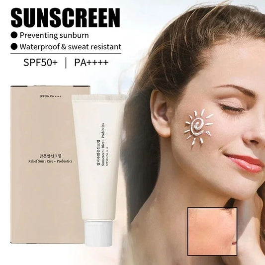 SPF 50+ Korean Sunscreen Rice Probiotic Sun Blocker - Skin Whitening, Anti-UV Facial Moisturizer 50ml