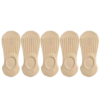 Women’s Summer Invisible No-Show Socks - Lace Breathable Cotton Boat Socks with Non-Slip Silicone