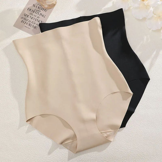 High Waist Tight Belly Ice Silk Underwear for Women - Seamless Postpartum Shaping Pants
