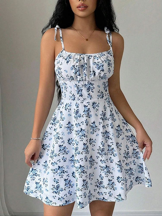 Women's Summer Floral Spaghetti Strap Beach Dress - Sundress for 2025