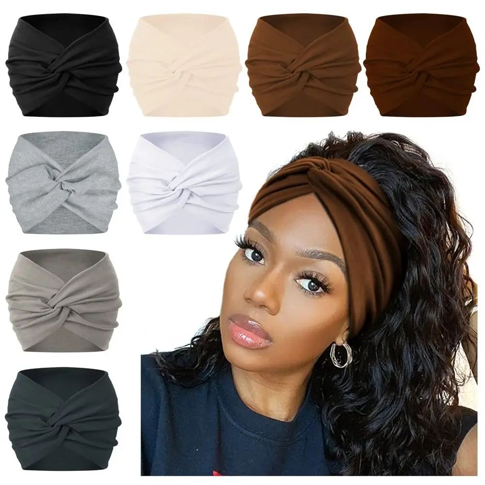 Extra Large Thick Twisted Headband for Women - Wide Turban Workout & Head Wrap