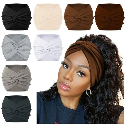 Extra Large Thick Twisted Headband for Women - Wide Turban Workout & Head Wrap
