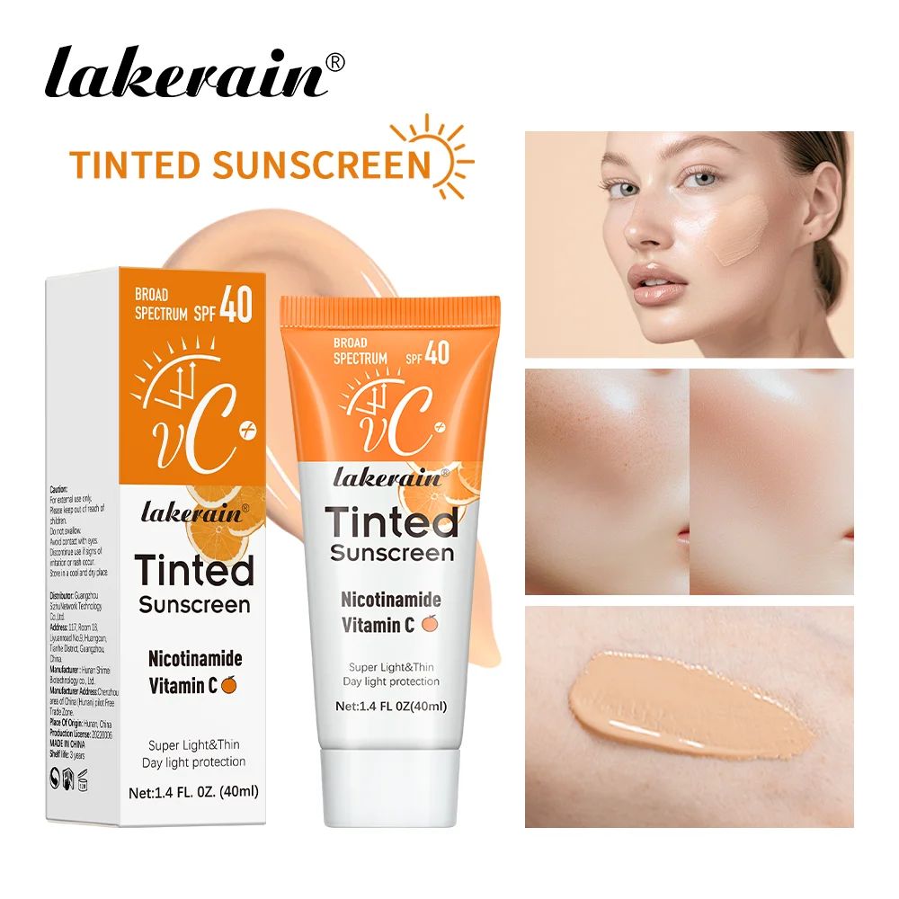 SPF 40 Tinted Moisturizing Sunscreen Cream - UV Protection, Anti-Aging Makeup Base
