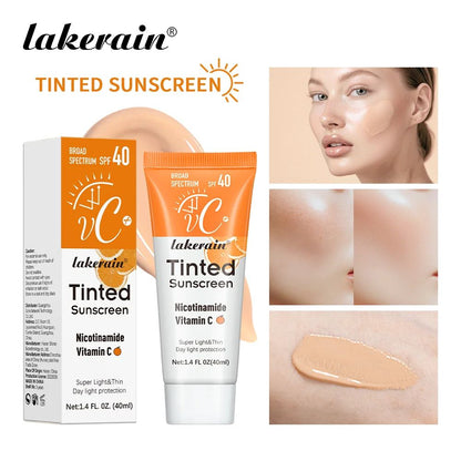 SPF 40 Tinted Moisturizing Sunscreen Cream - UV Protection, Anti-Aging Makeup Base